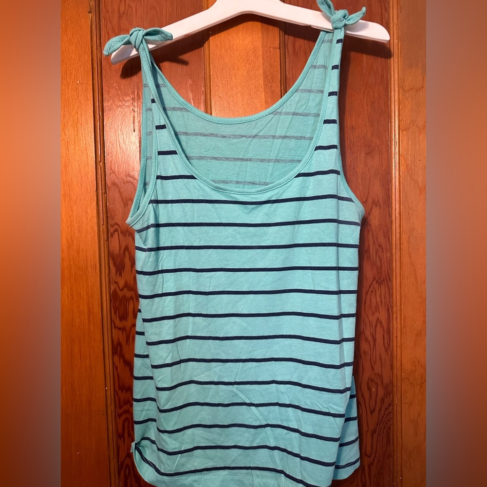 Forever 21 Aqua Striped Tank Top